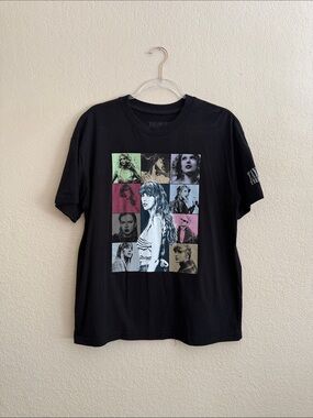 Taylor Swift Black Multicolor Photo Grid Short Sleeve Tee